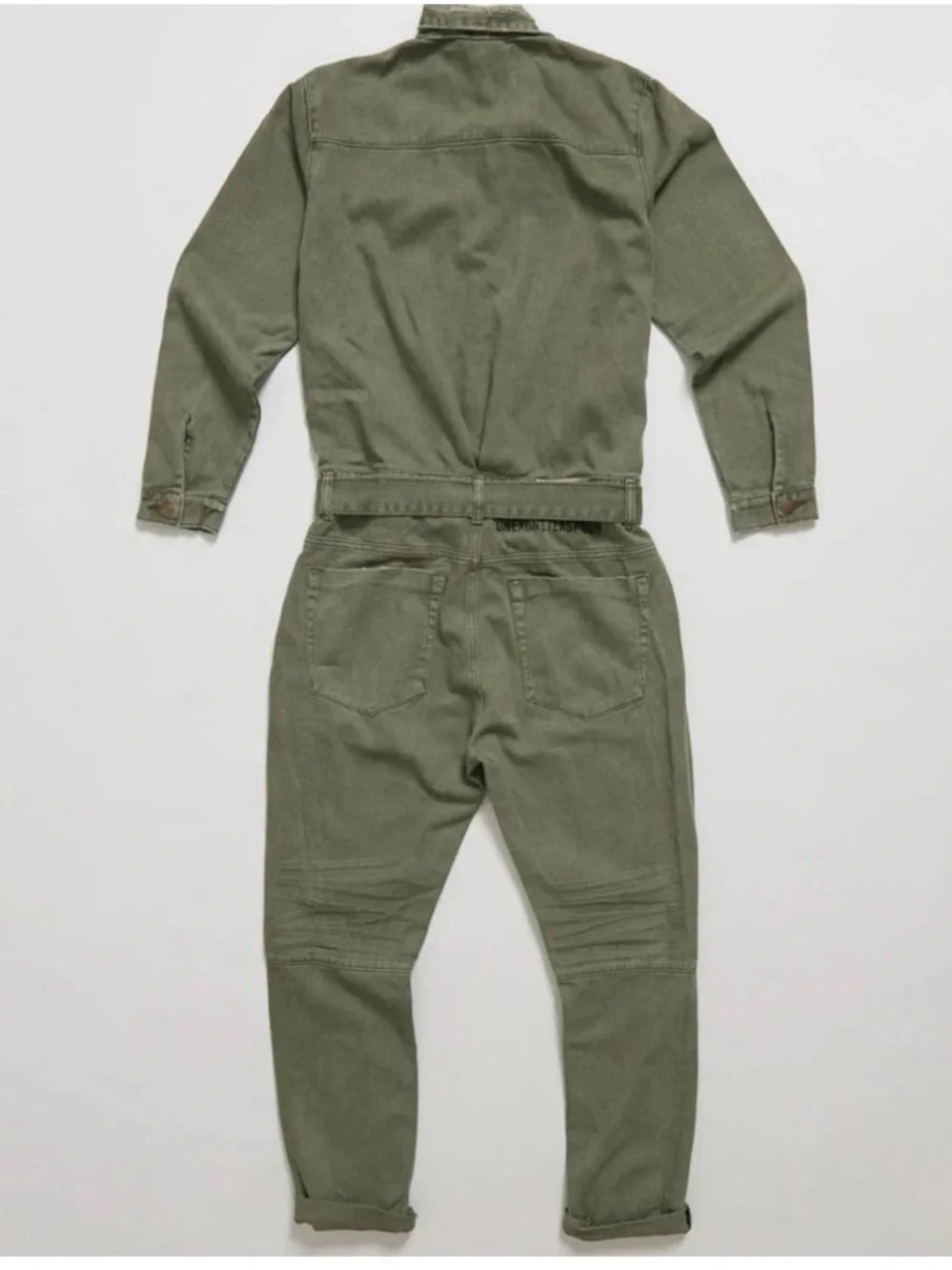 One Teaspoon Sz S Super Khaki Utility Belted Jumpsuit 100% Cotton - Picture 5 of 9